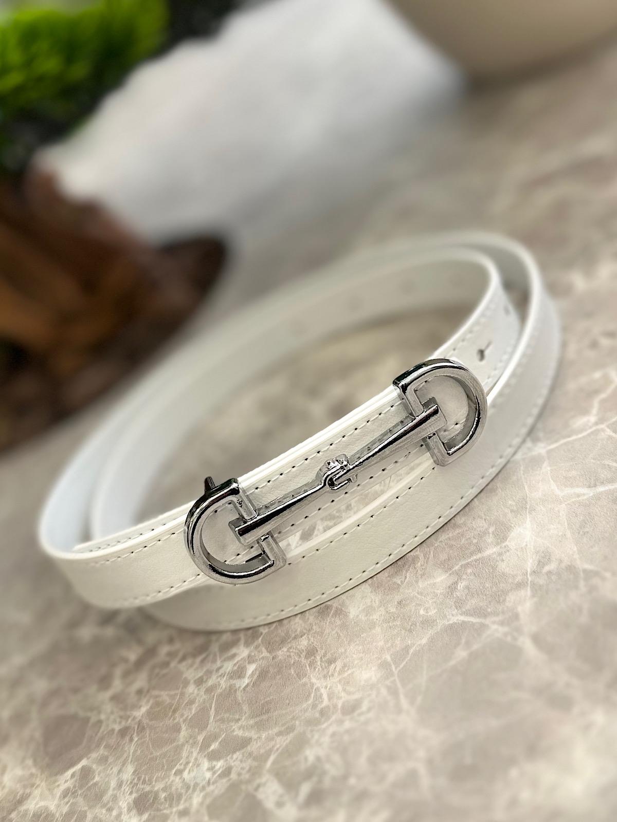 Çift Tokalı Kemer BEYAZ