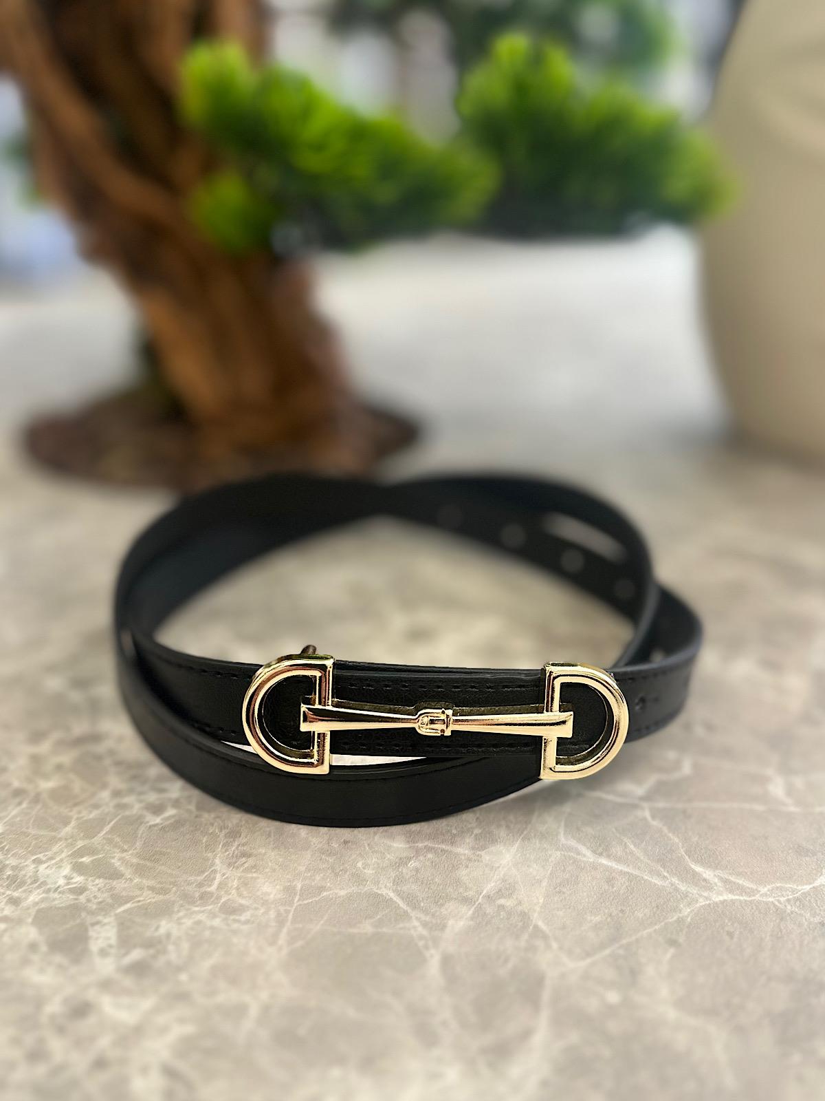 Çift Tokalı Kemer SİYAH