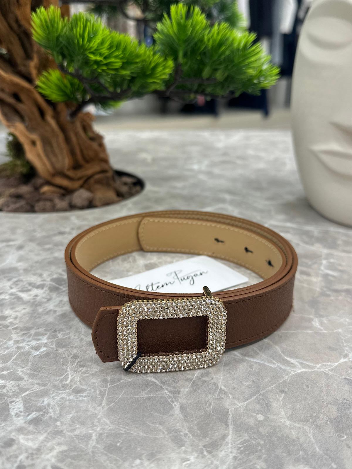 Dikdörtgen Taşlı Kemer TABA