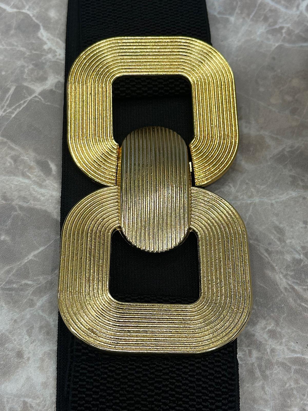 Elastik Gold Tokalı Kemer SİYAH