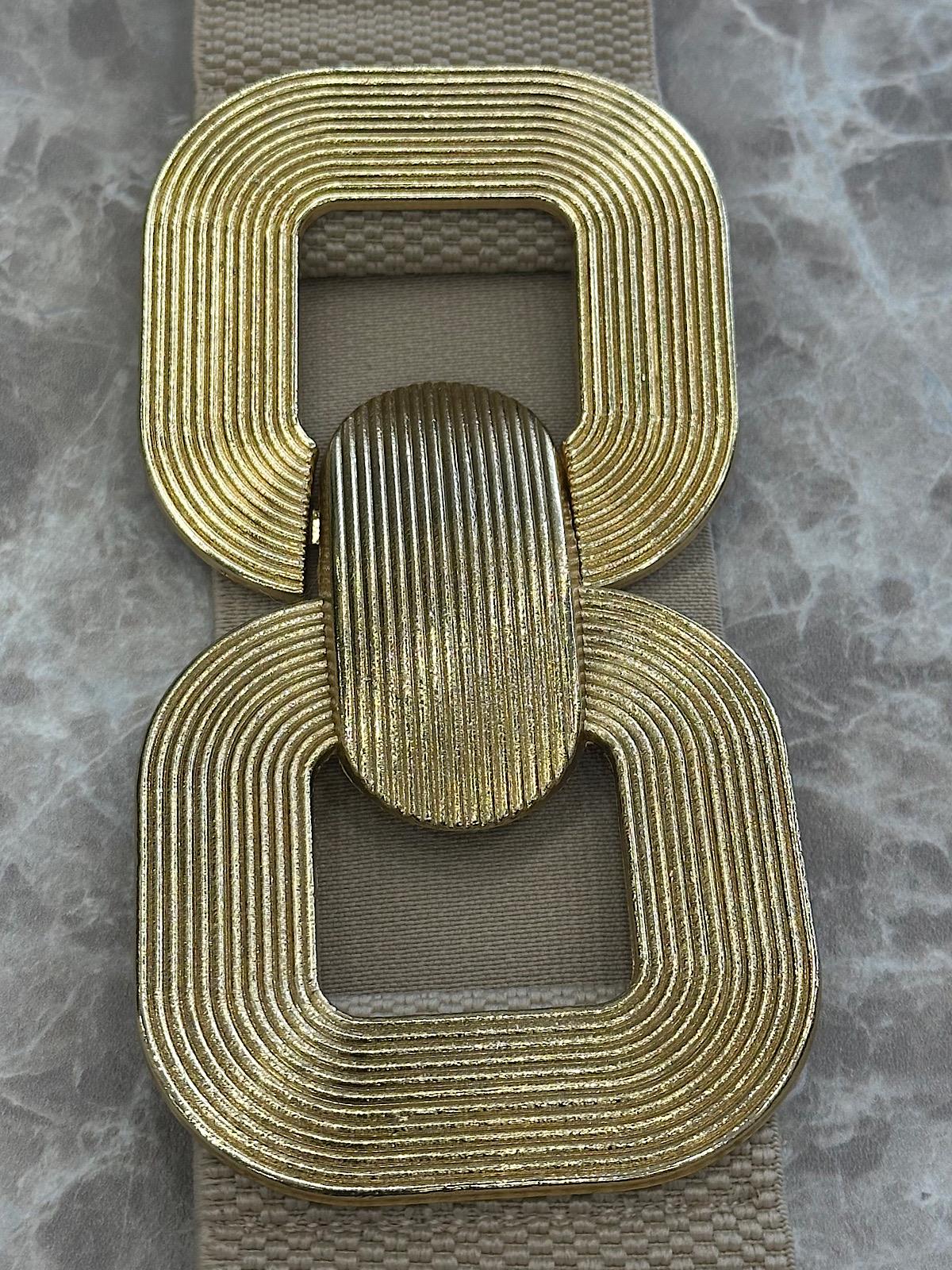 Elastik Gold Tokalı Kemer VİZON