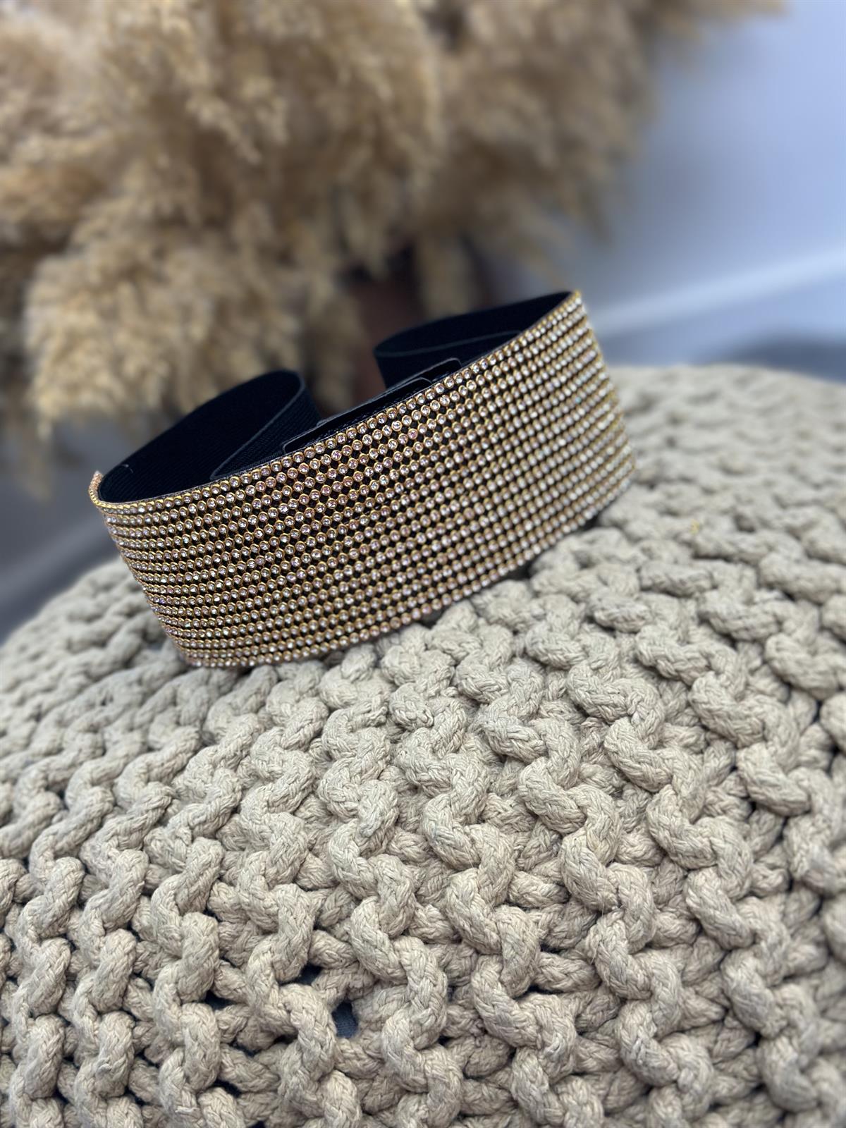 Elastik Önü Taş Detaylı Kemer BAKIR