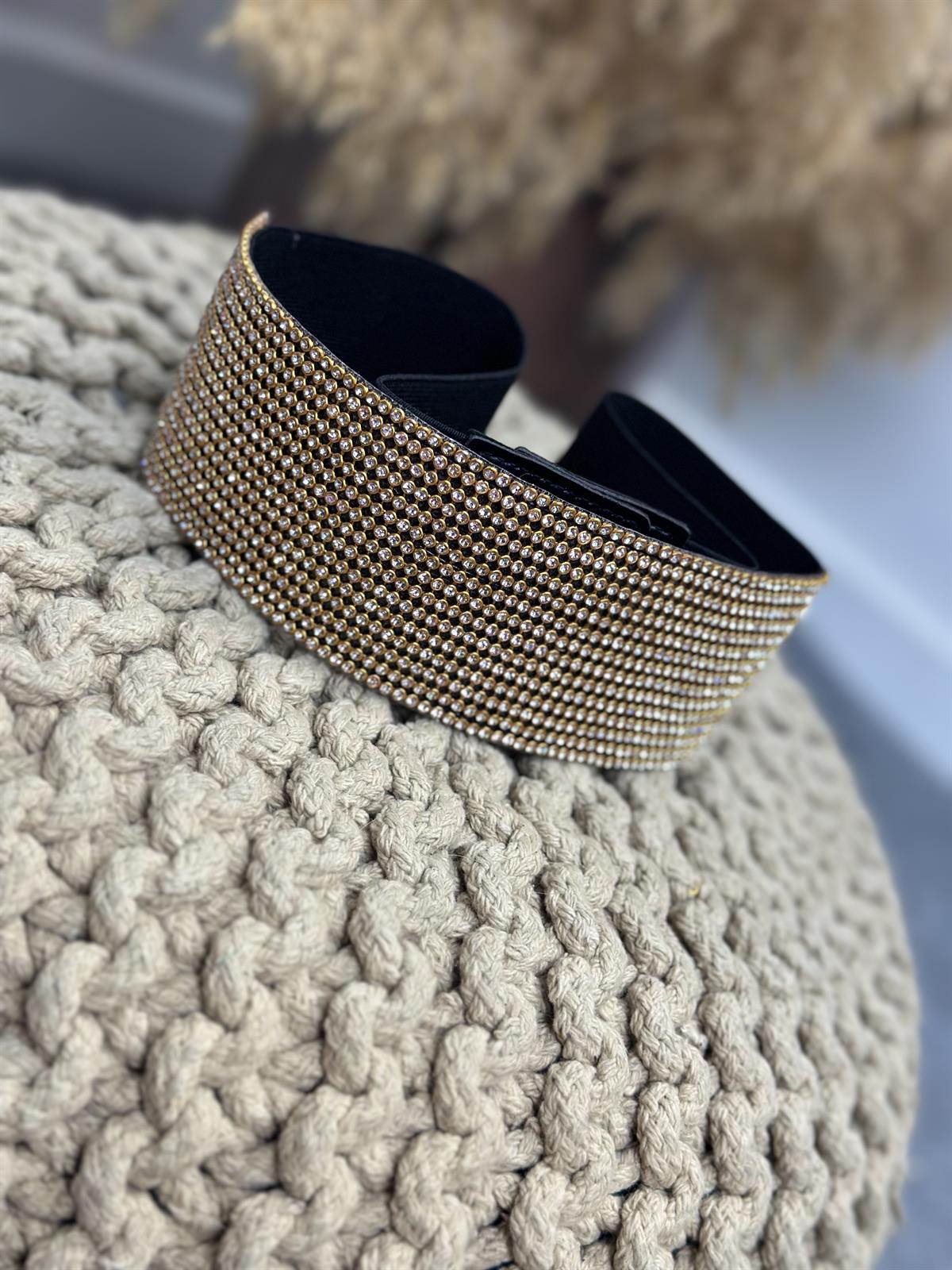 Elastik Önü Taş Detaylı Kemer BAKIR