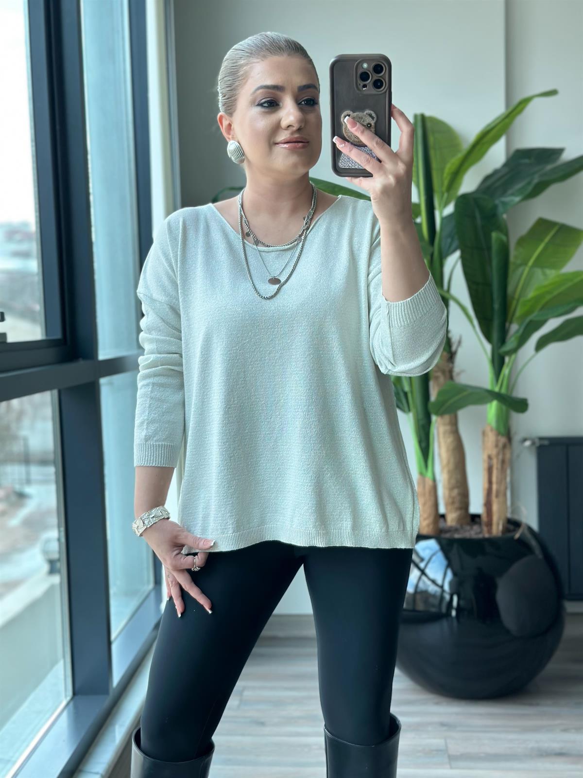 Fakir Kol Simli Triko EKRU