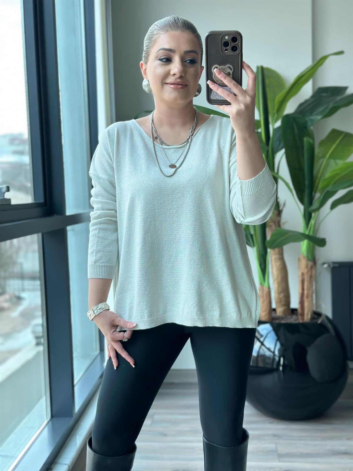 Fakir Kol Simli Triko EKRU