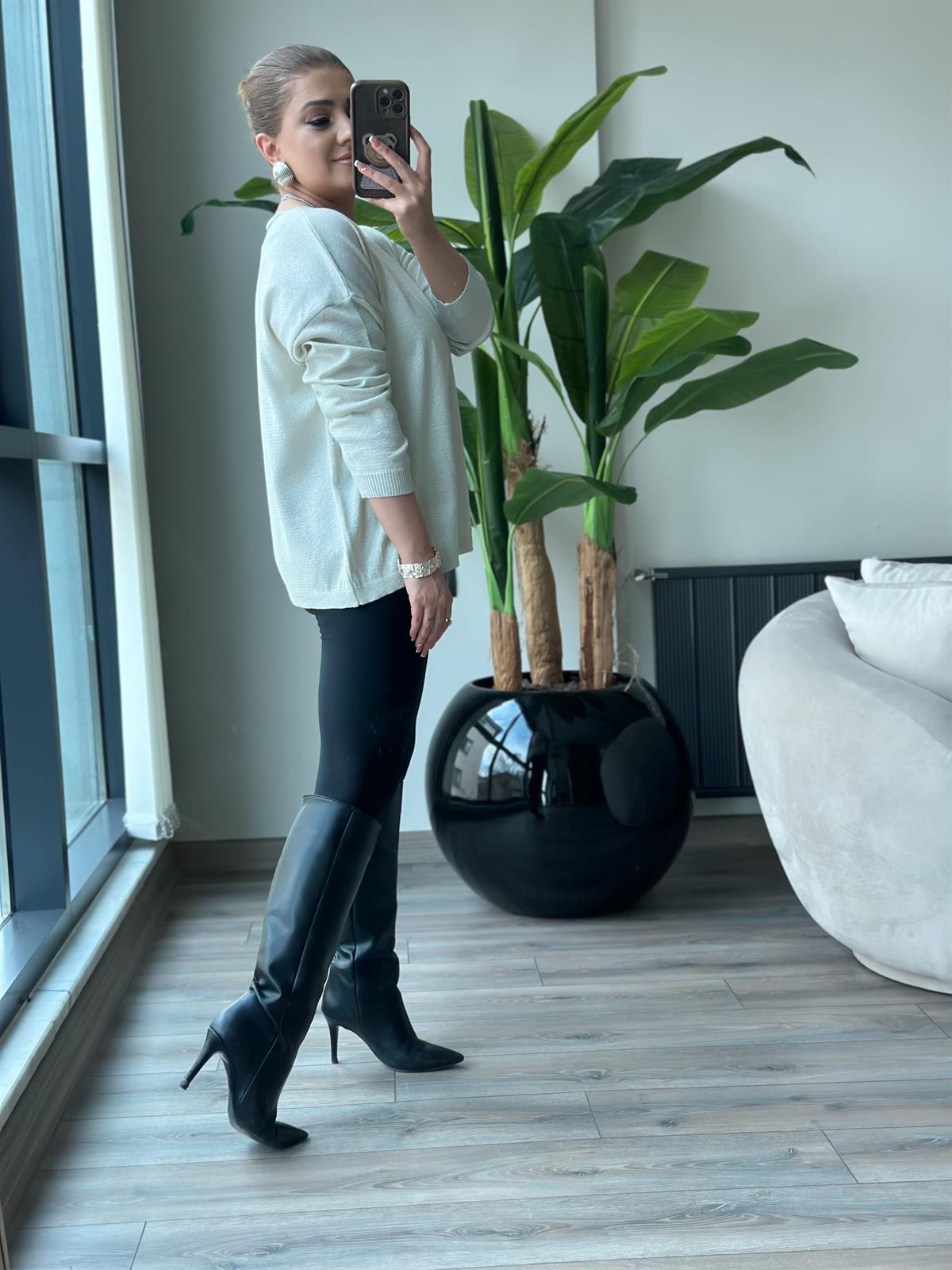 Fakir Kol Simli Triko EKRU