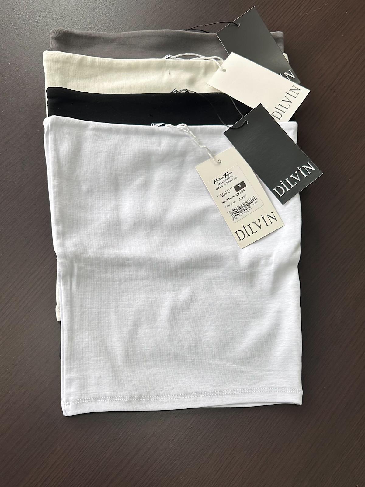 full Likralı Dilvin Crop FÜME