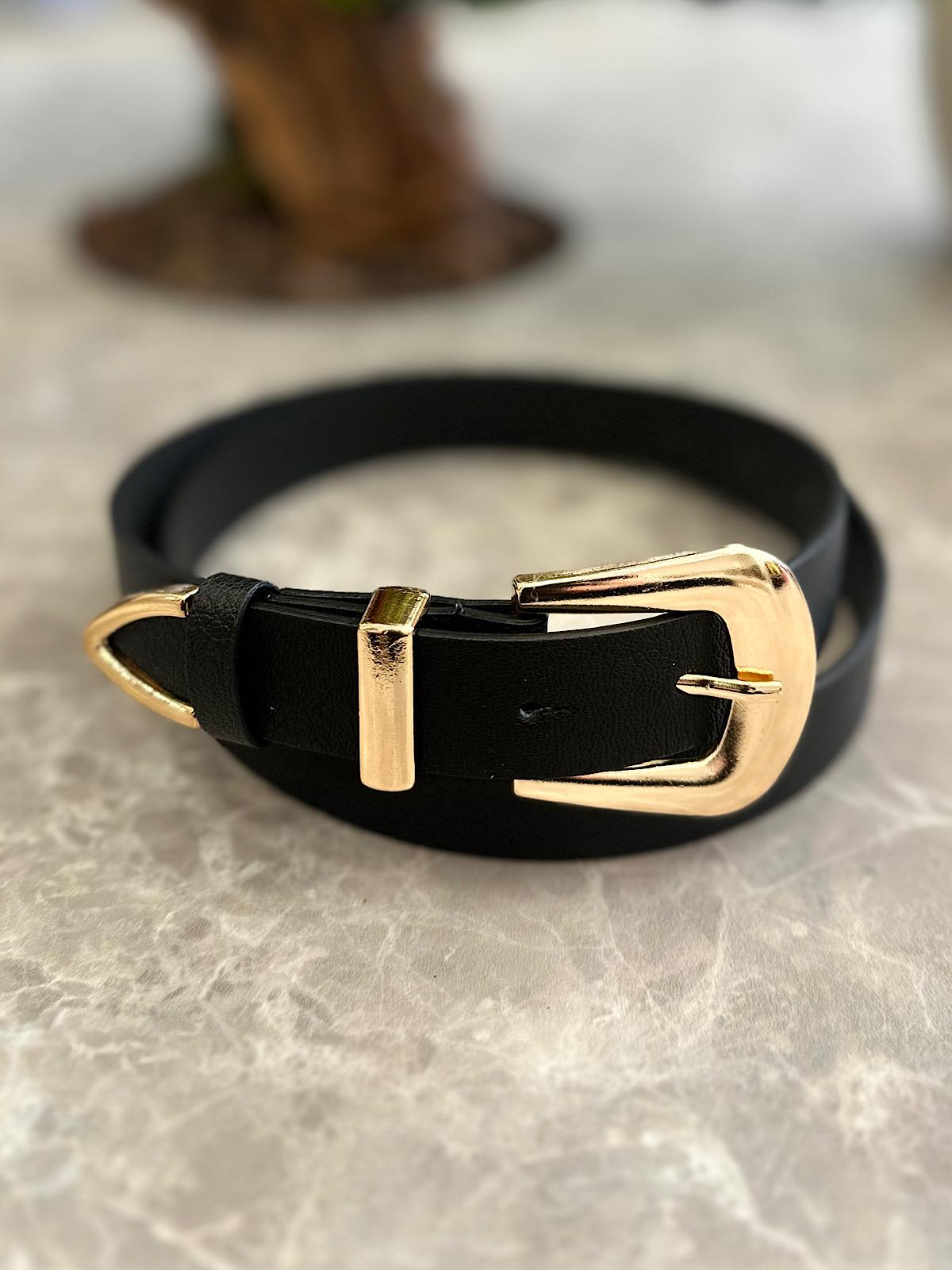 Gold İthal Tokalı Kemer SİYAH