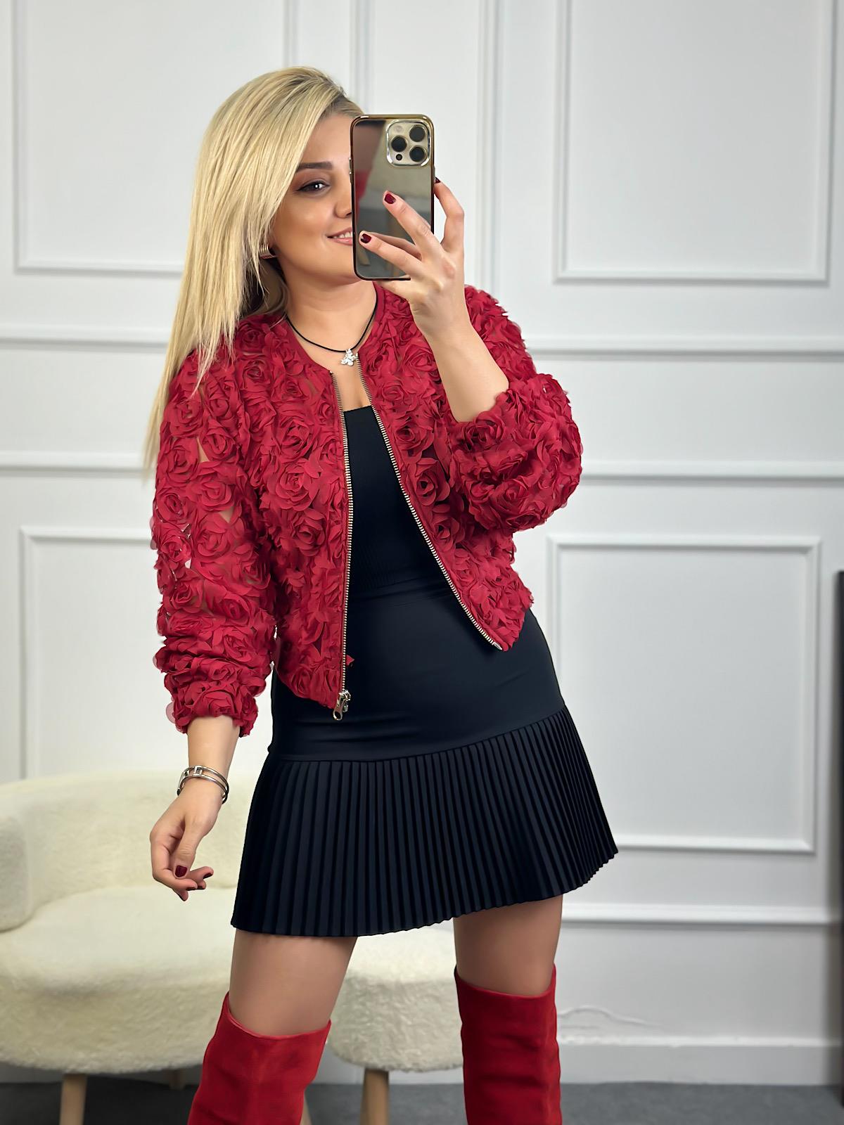 Güllü Tasarım Ceket BORDO