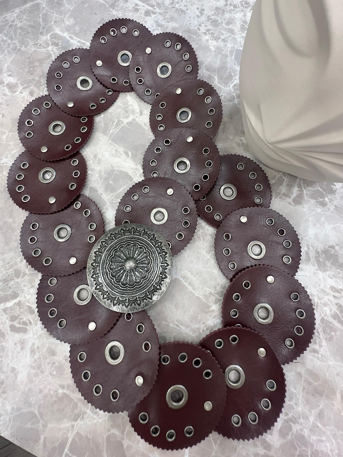 Kabartma Metal Tokalı Kemer BORDO