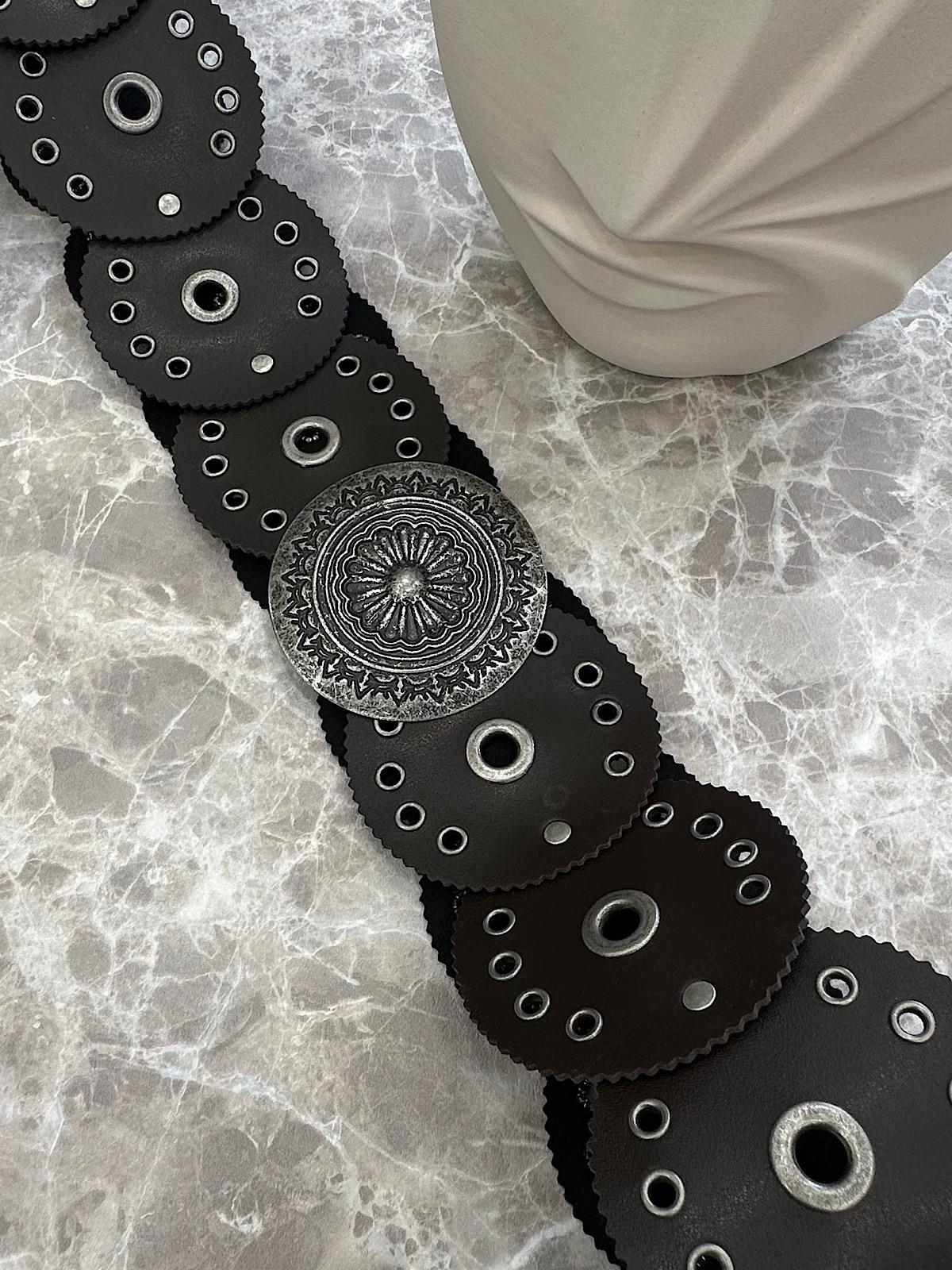 Kabartma Metal Tokalı Kemer SİYAH