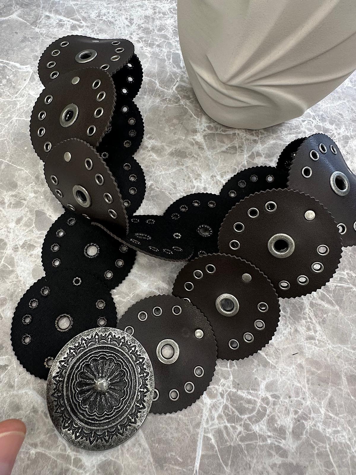 Kabartma Metal Tokalı Kemer SİYAH