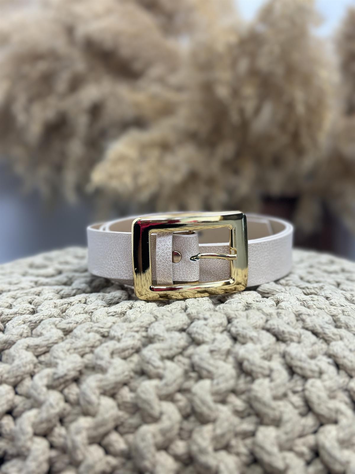 Kare Tokalı Kemer BEJ