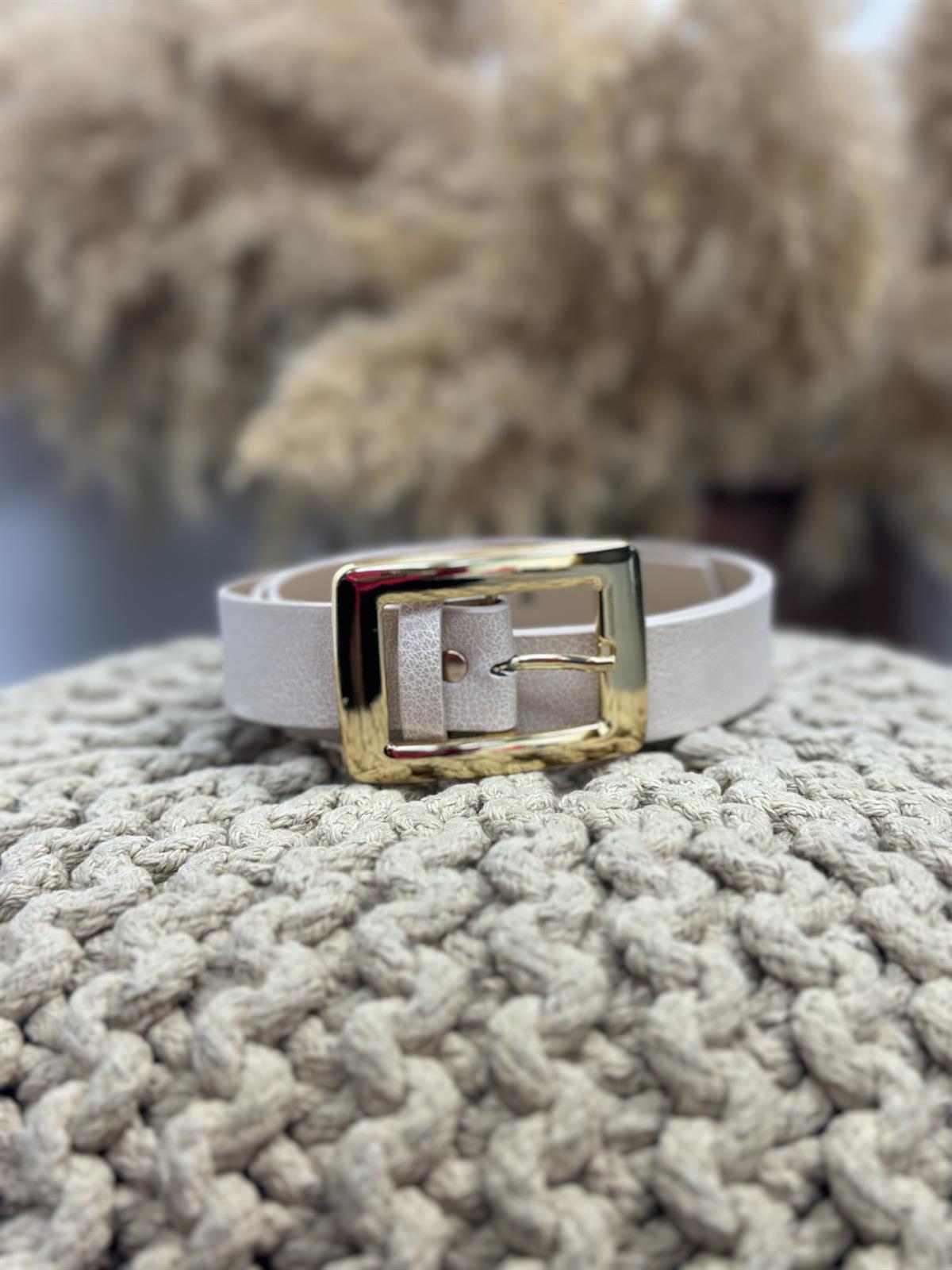 Kare Tokalı Kemer BEJ