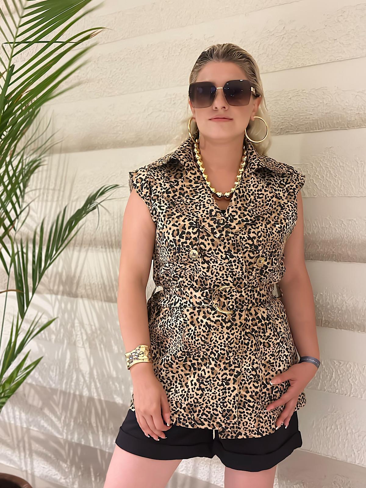 Kemerli Lüx Yelek LEOPAR