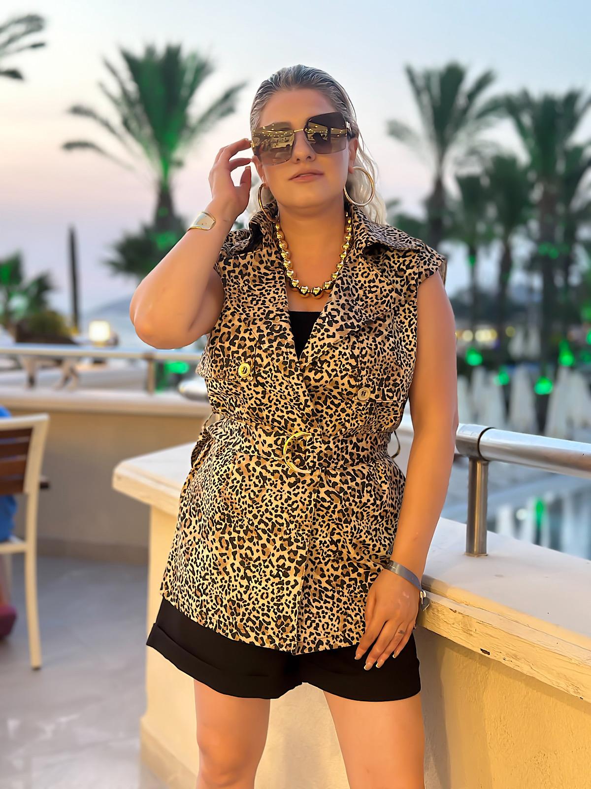 Kemerli Lüx Yelek LEOPAR