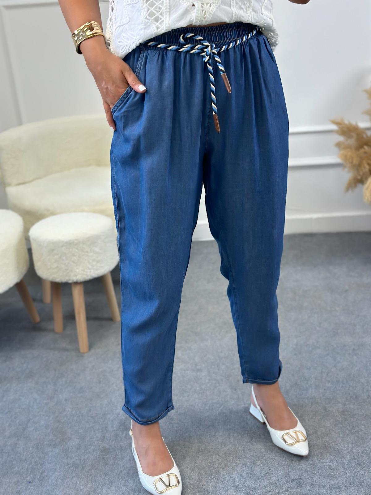 Kemerli Pantalon MAVİ