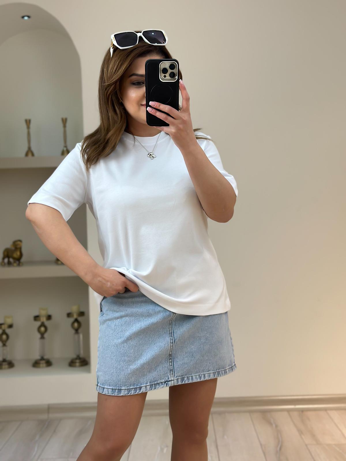 Kısa Kol Düz Tshirt BEYAZ