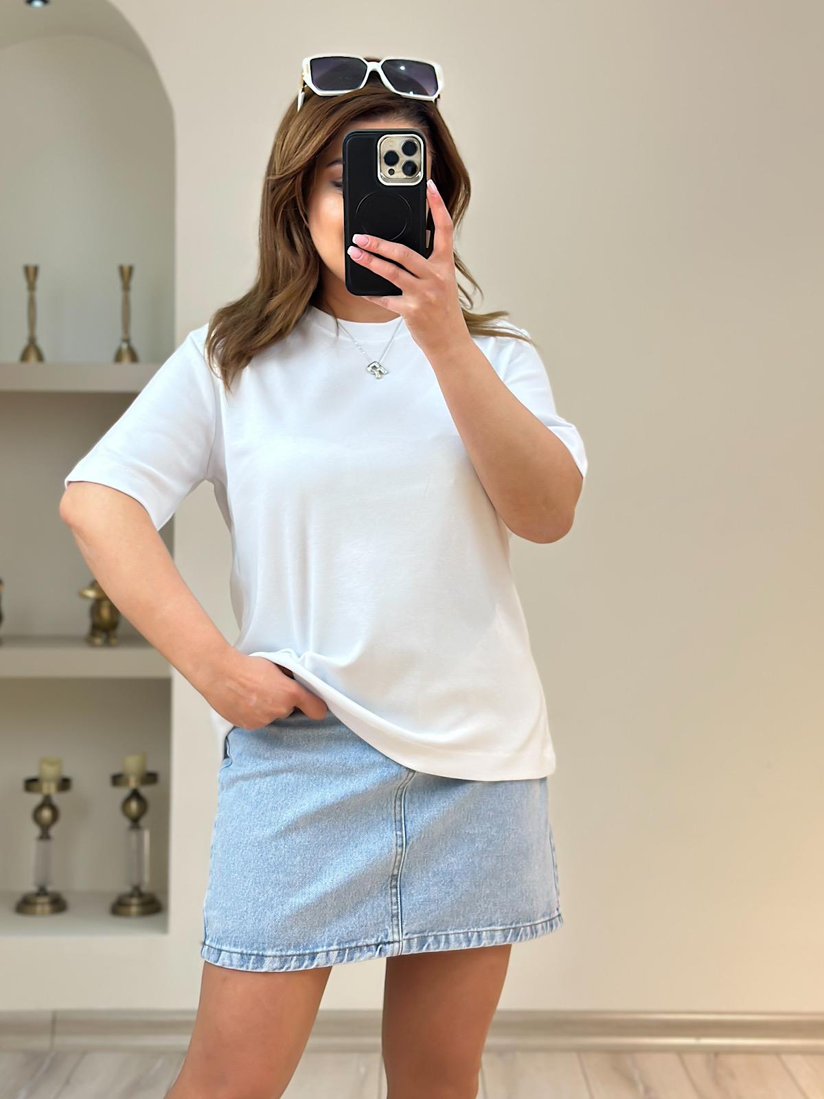 Kısa Kol Düz Tshirt BEYAZ