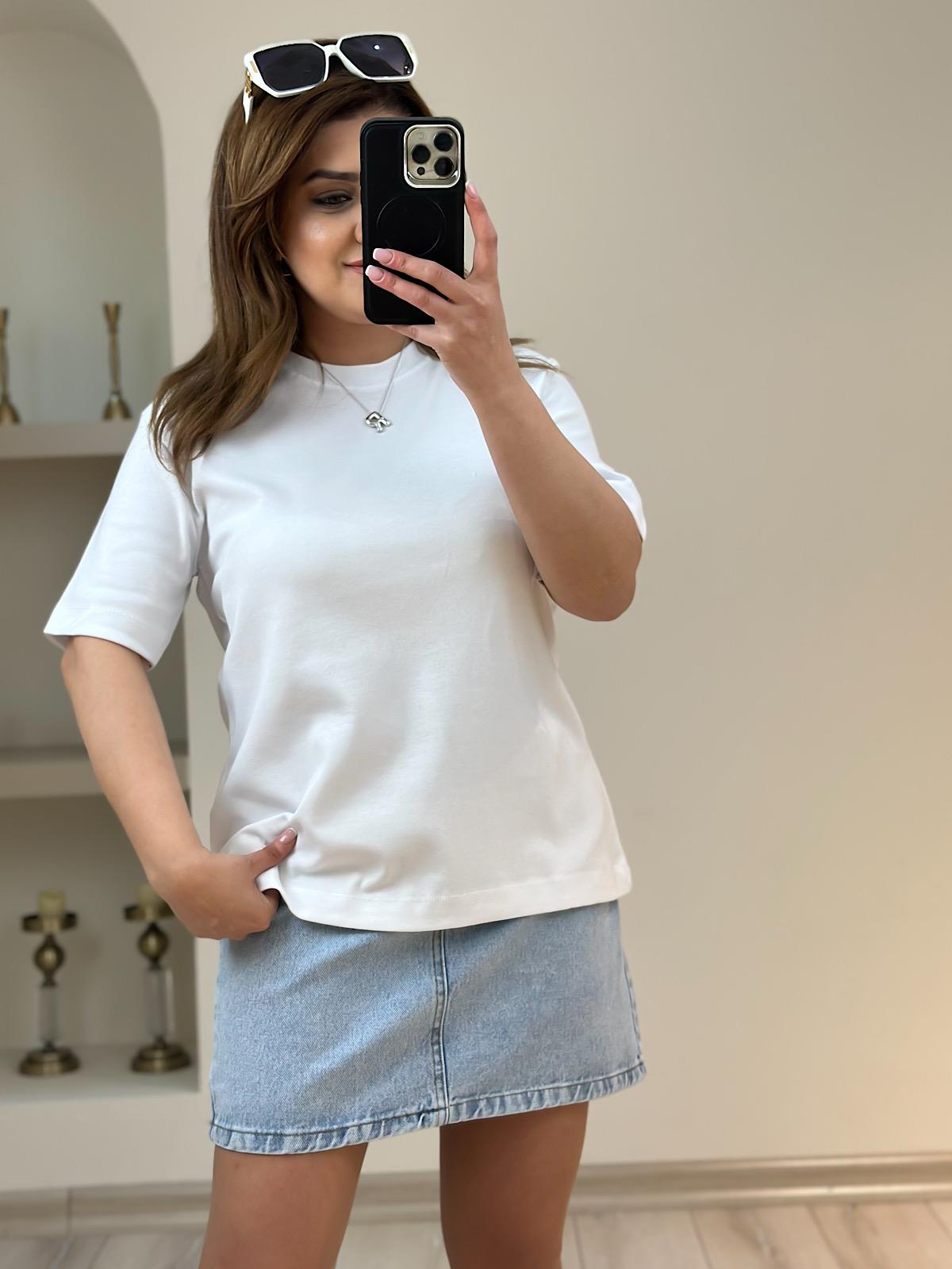 Kısa Kol Düz Tshirt BEYAZ