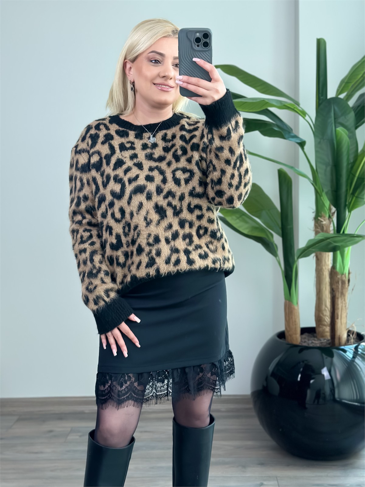 Leopar Angora Kazak KAHVE