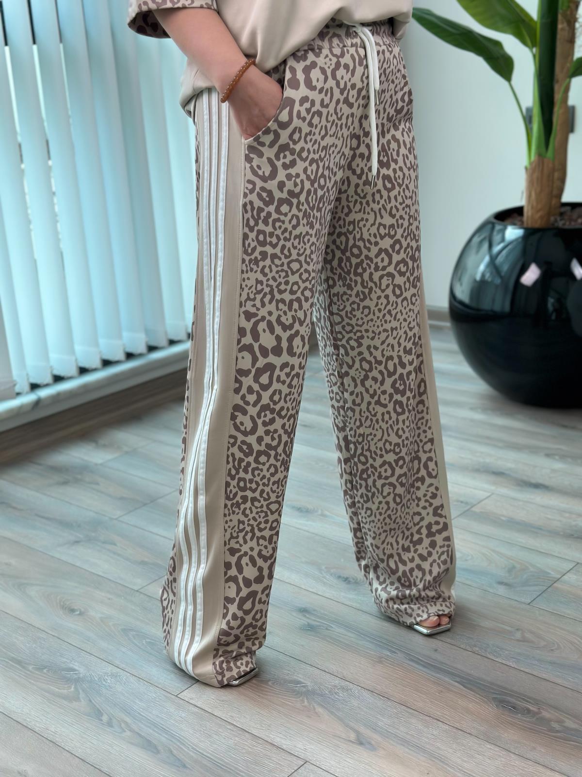 Leopar Detaylı İkili Takım BEJ