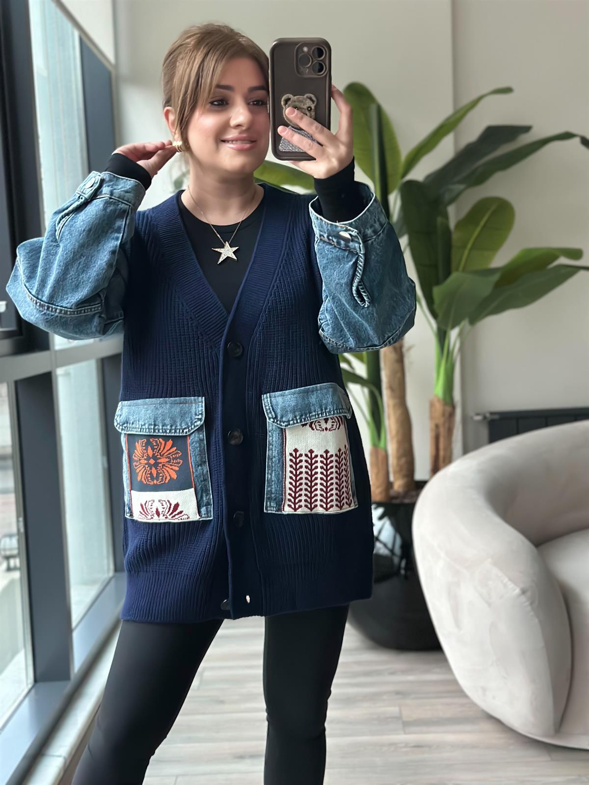 Liesta Kot Garnili Hırka LACİVERT