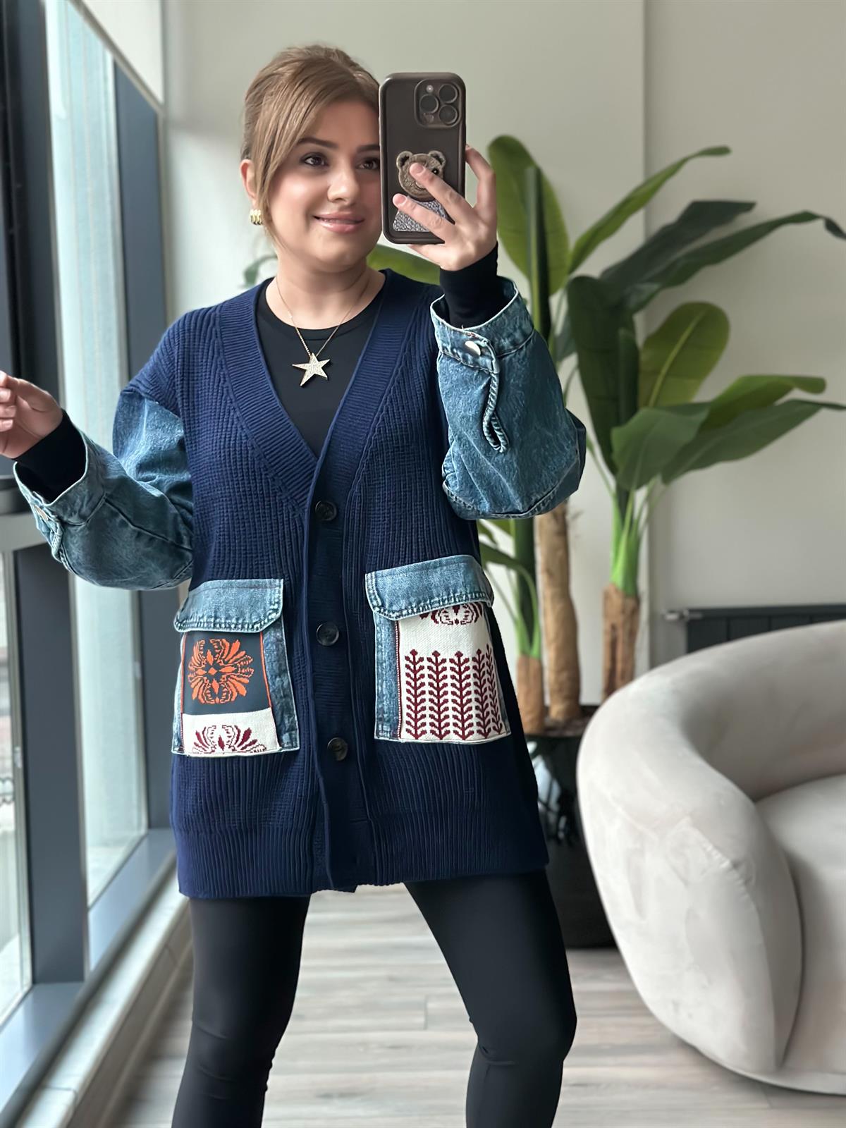 Liesta Kot Garnili Hırka LACİVERT