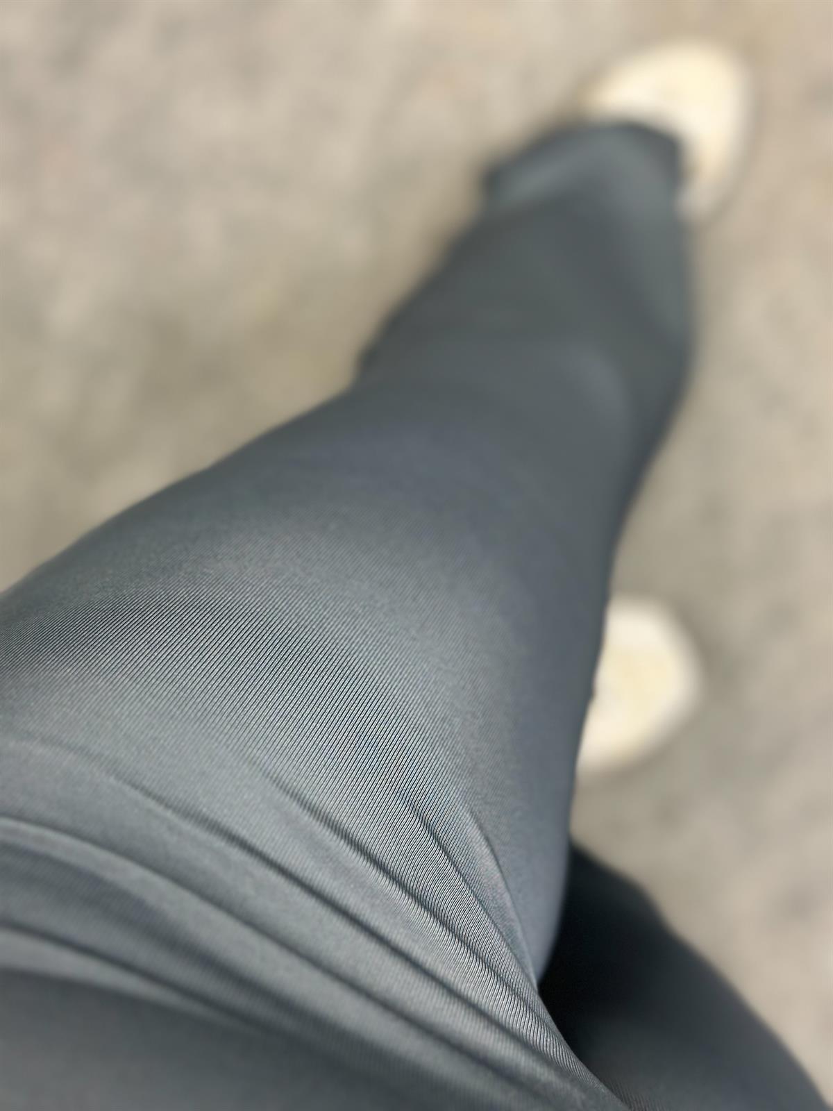 Likralı Kalın Kemerli İspanyol Paça Tayt ANTRASİT