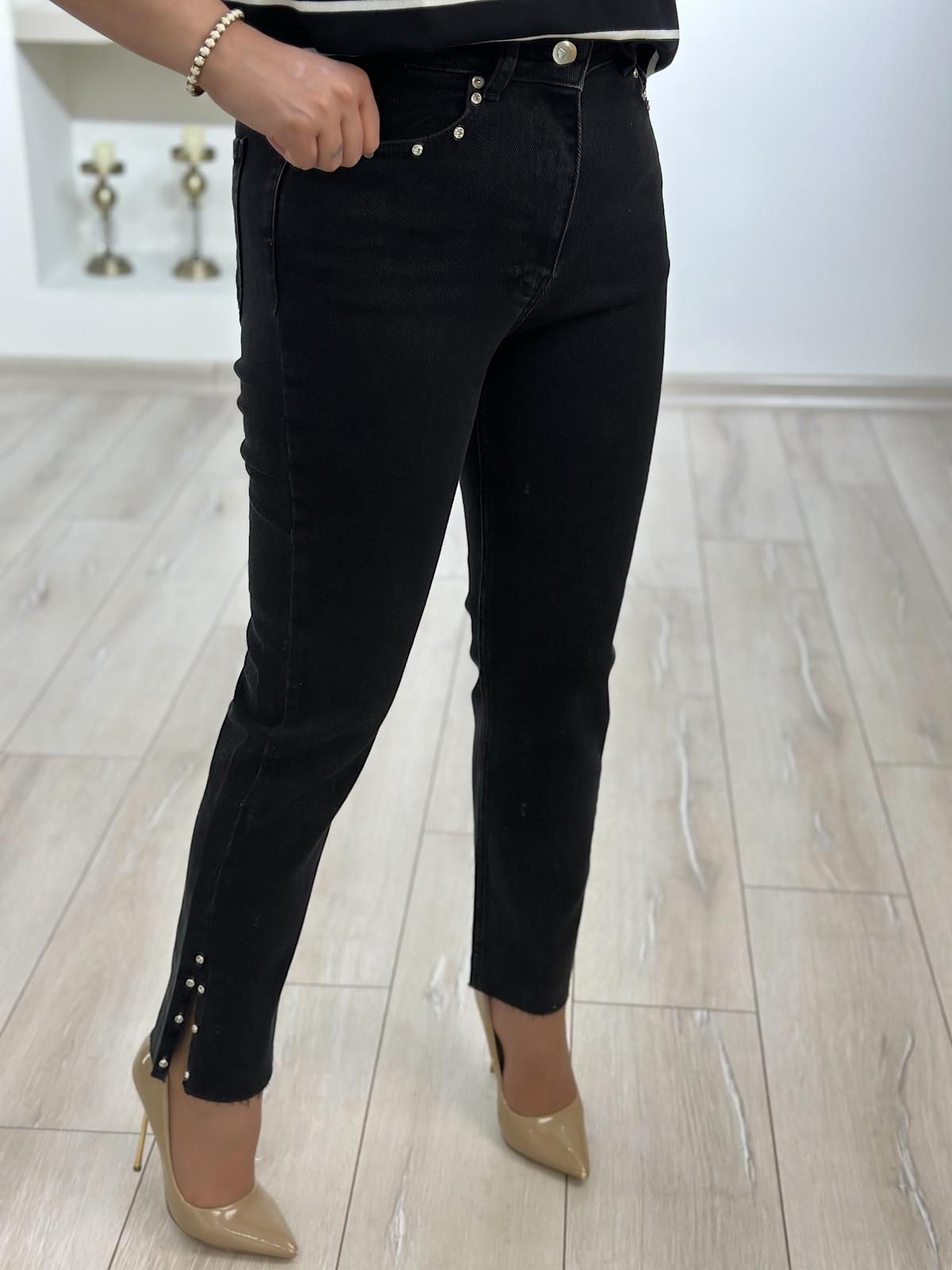 Lüks Kalite Flare Paça Mom Fit Pantolon FÜME
