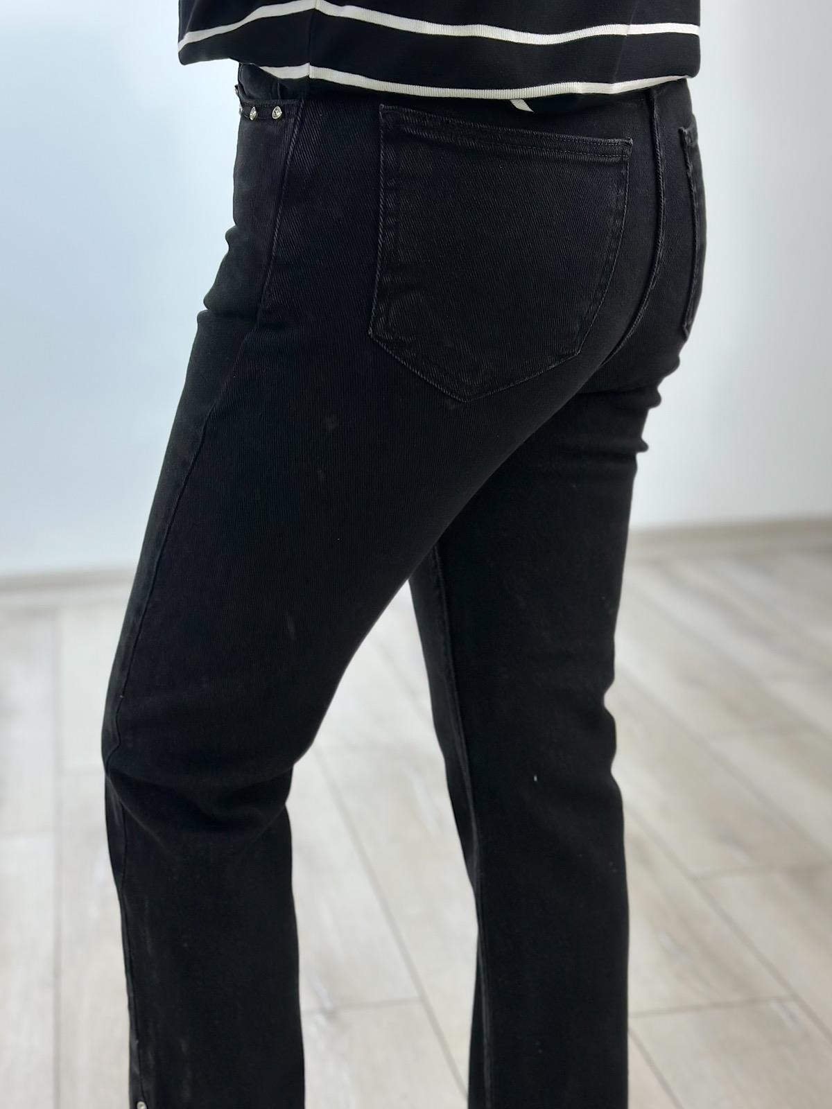 Lüks Kalite Flare Paça Mom Fit Pantolon FÜME