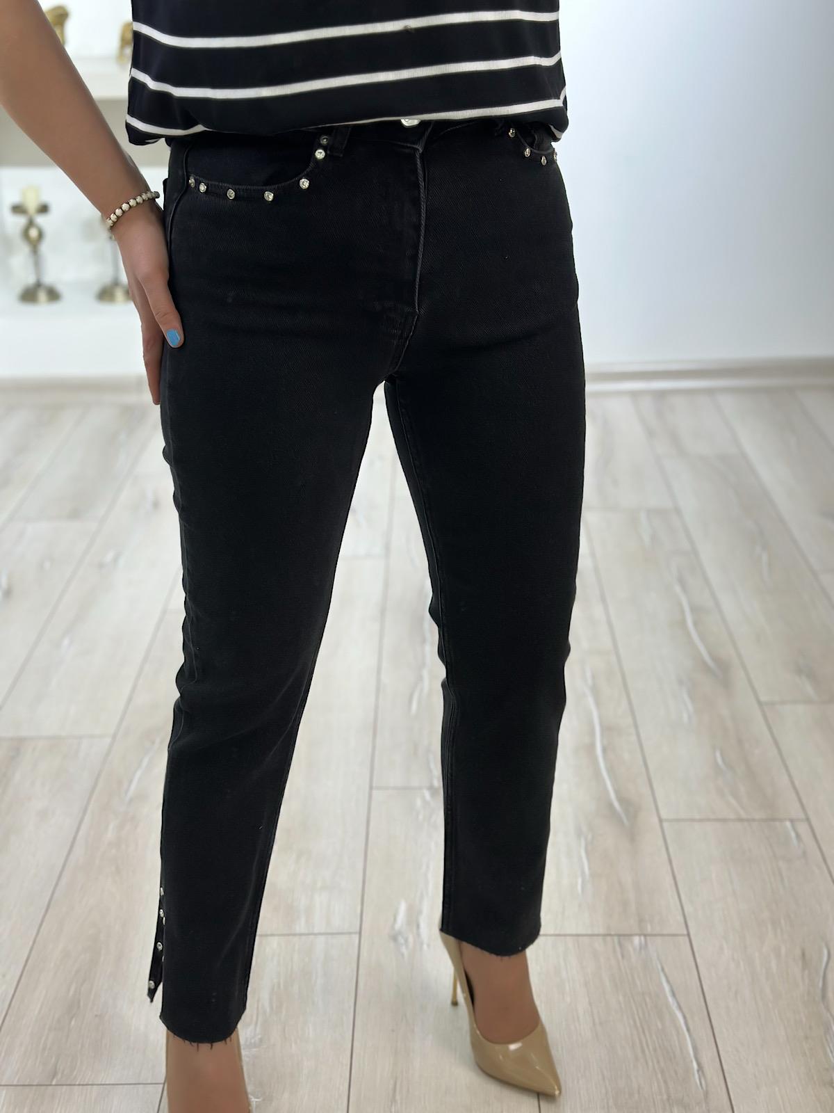 Lüks Kalite Flare Paça Mom Fit Pantolon FÜME