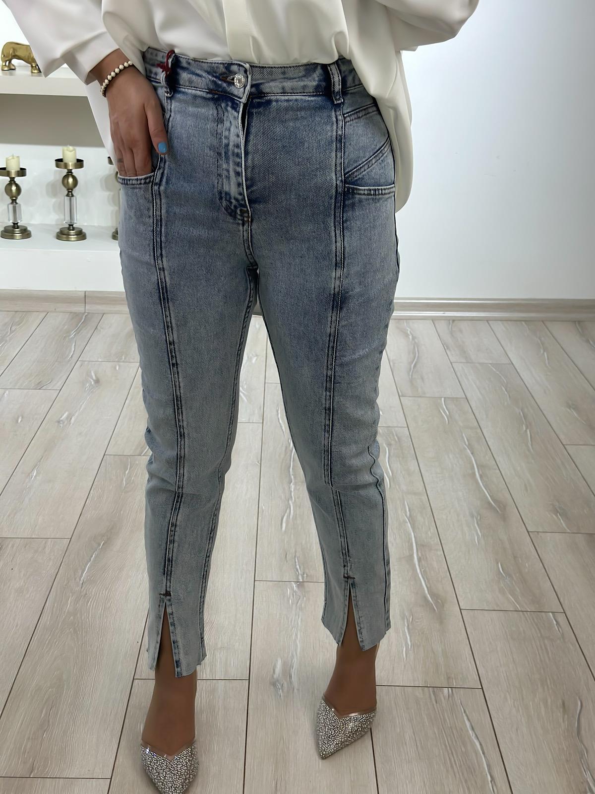 Lüks Kalite Paça Detay Jean BUZ MAVİ