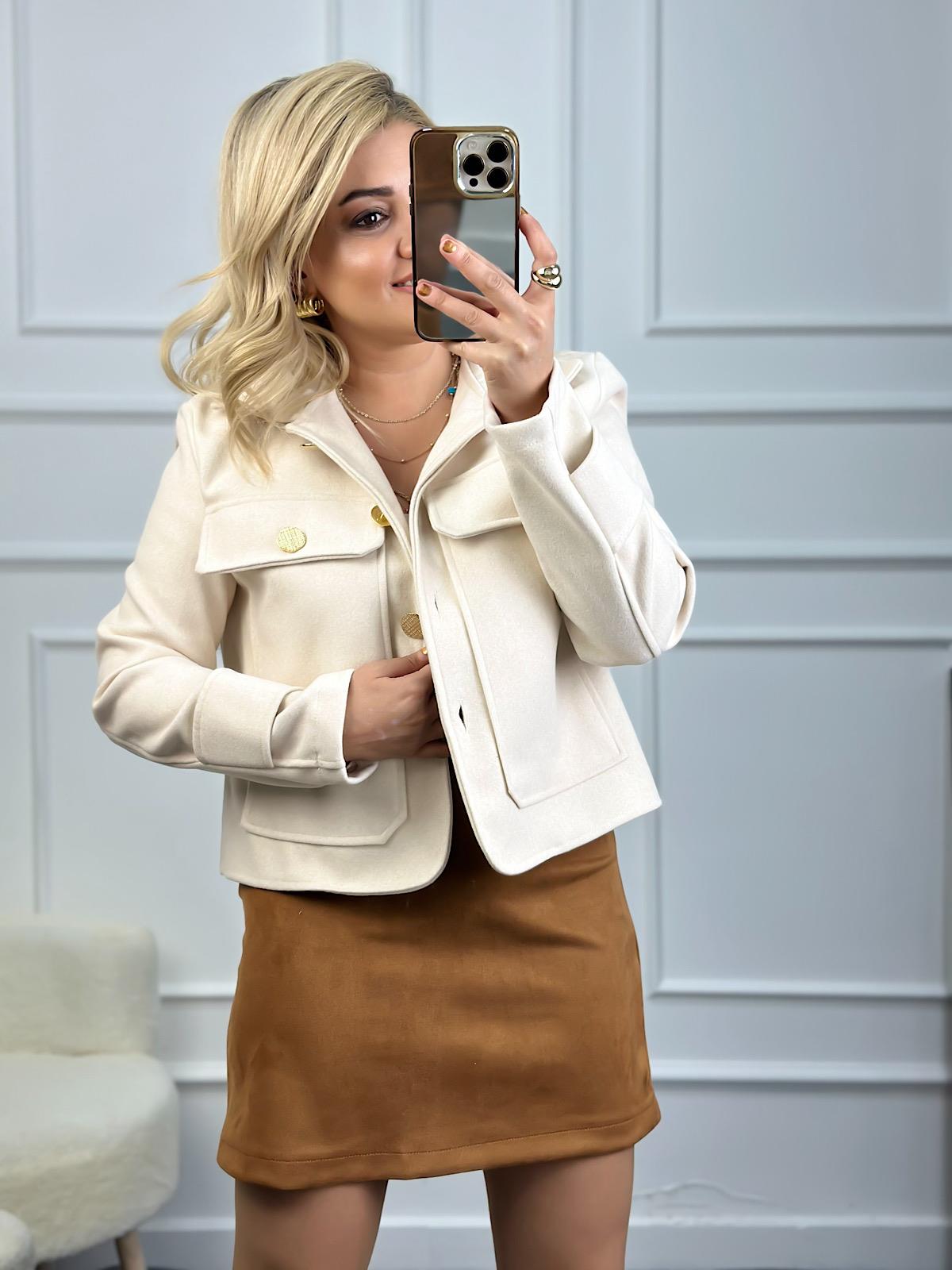 Marka Model Cepli Ceket EKRU