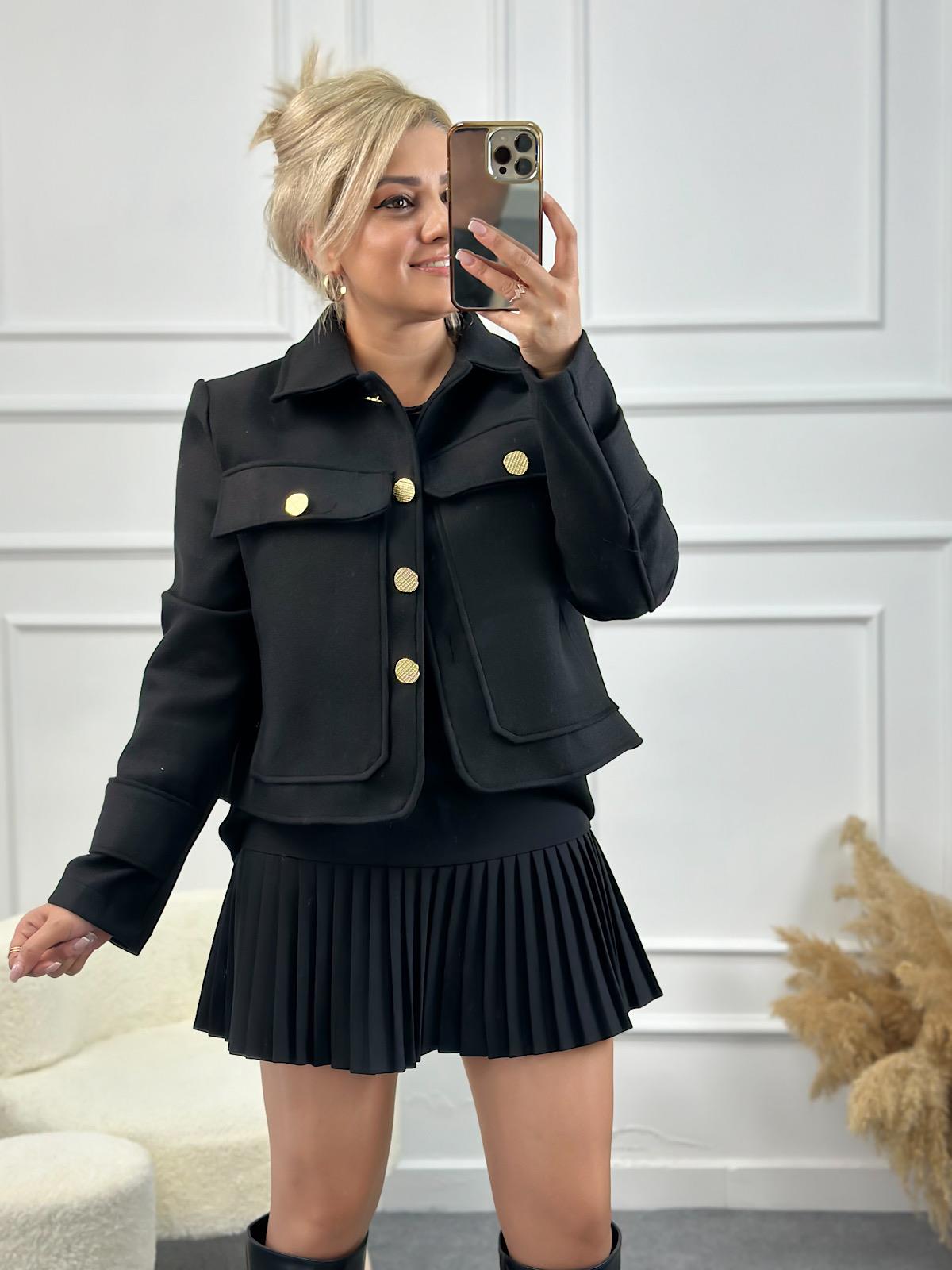 Marka Model Cepli Ceket SİYAH