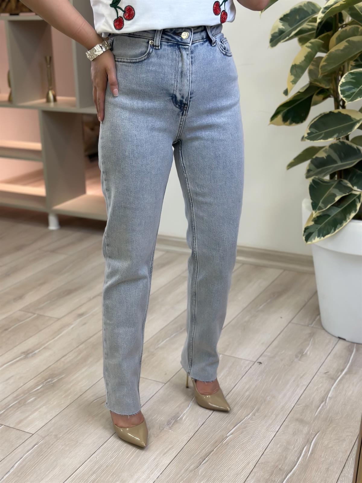 Mom Geniş Paça Jean BUZ MAVİ
