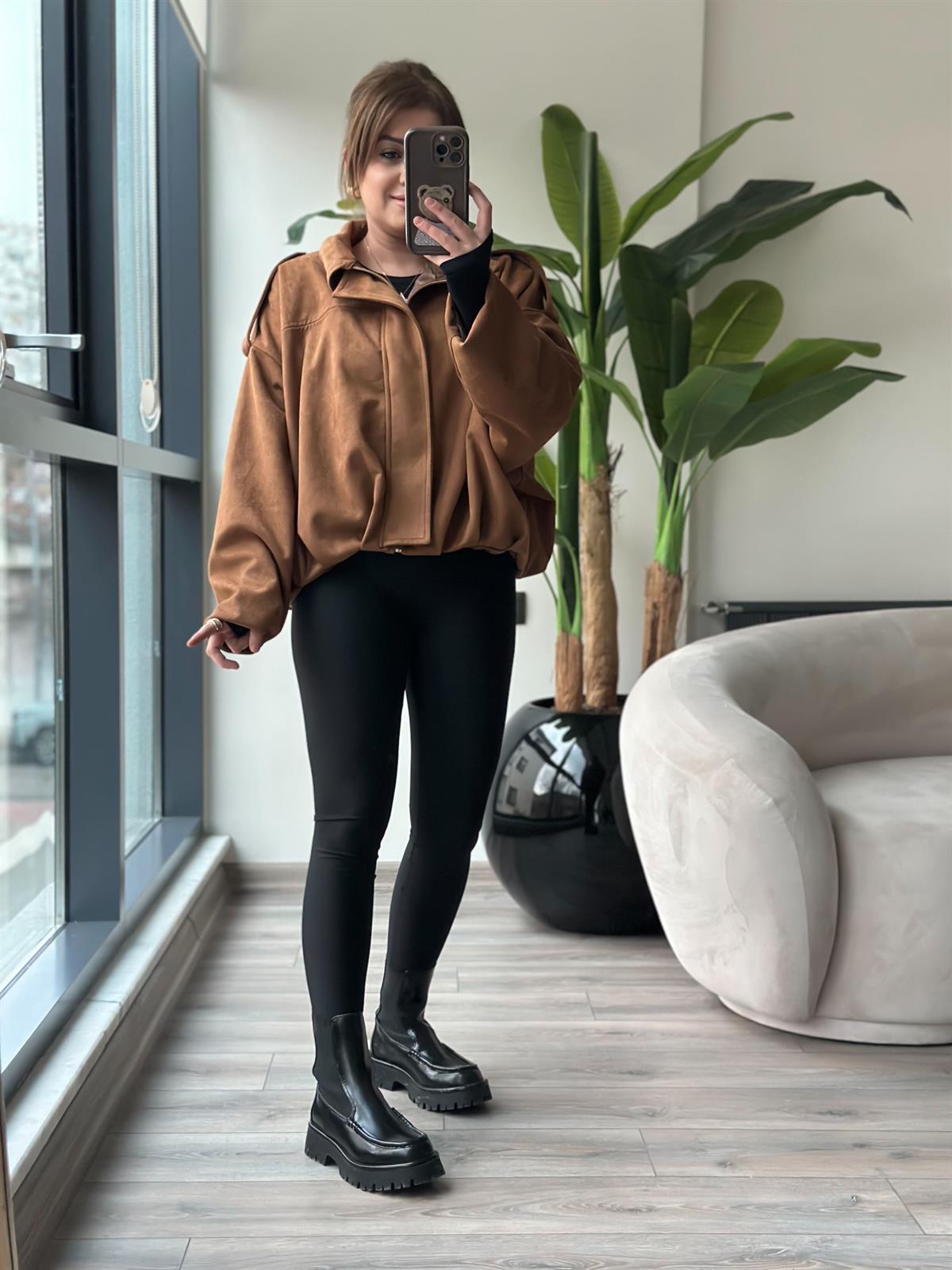 Nubuk Oversize Boomber Ceket TABA