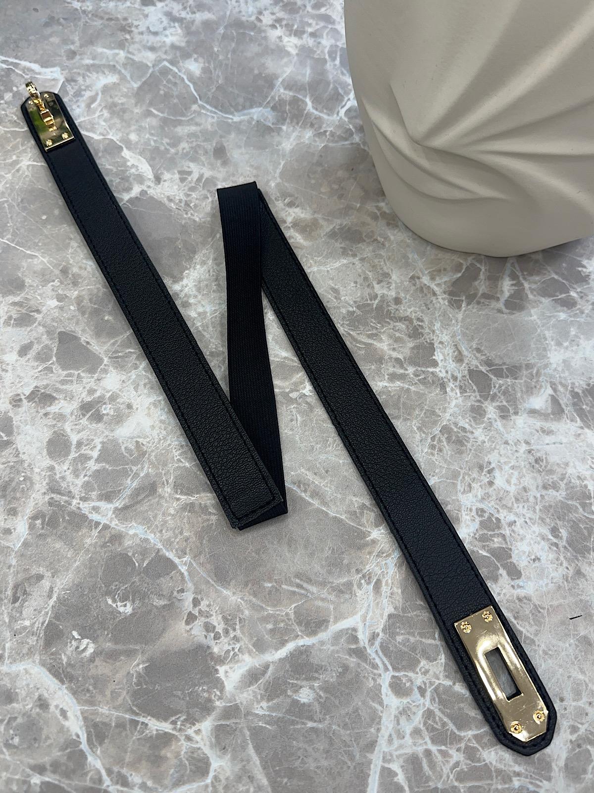 Önden Elastik Detaylı Kemer SİYAH