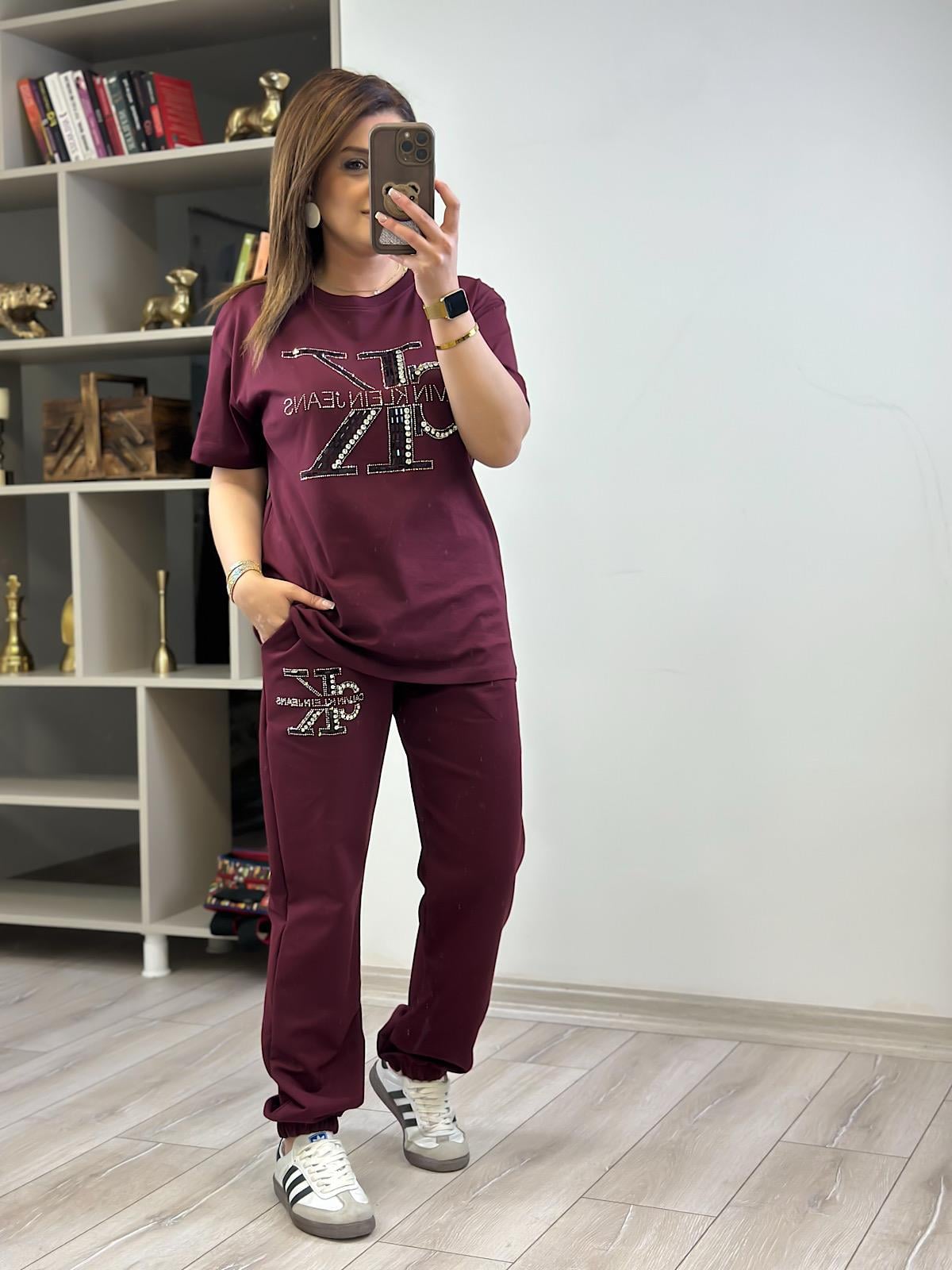 Önü Taş Detaylı  Takım BORDO