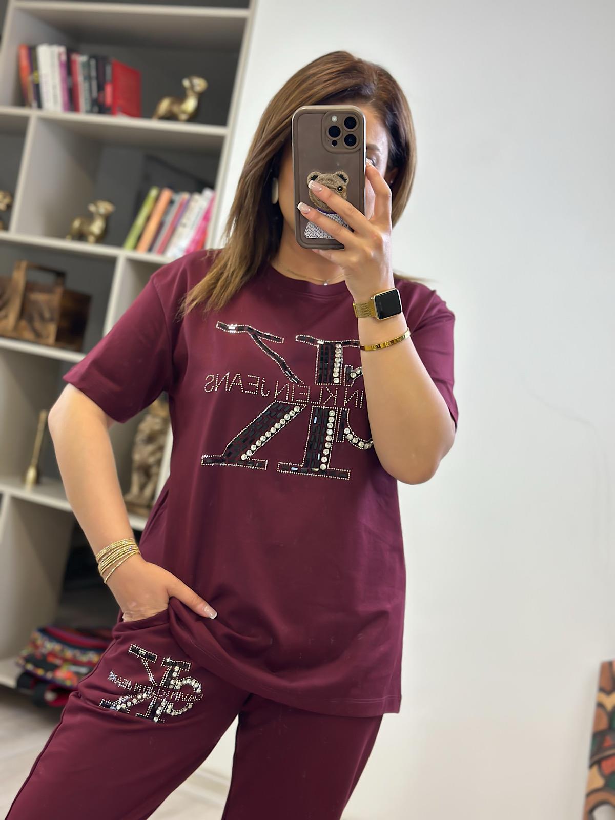 Önü Taş Detaylı  Takım BORDO