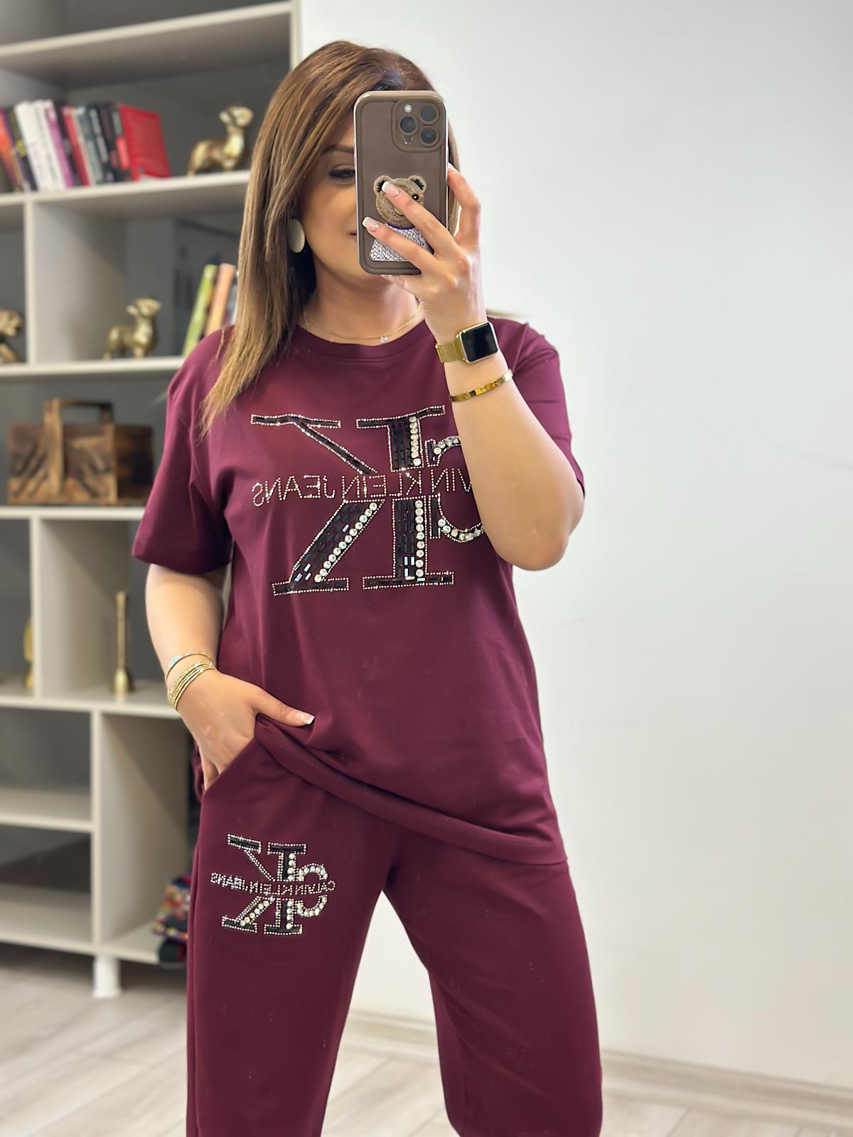 Önü Taş Detaylı  Takım BORDO