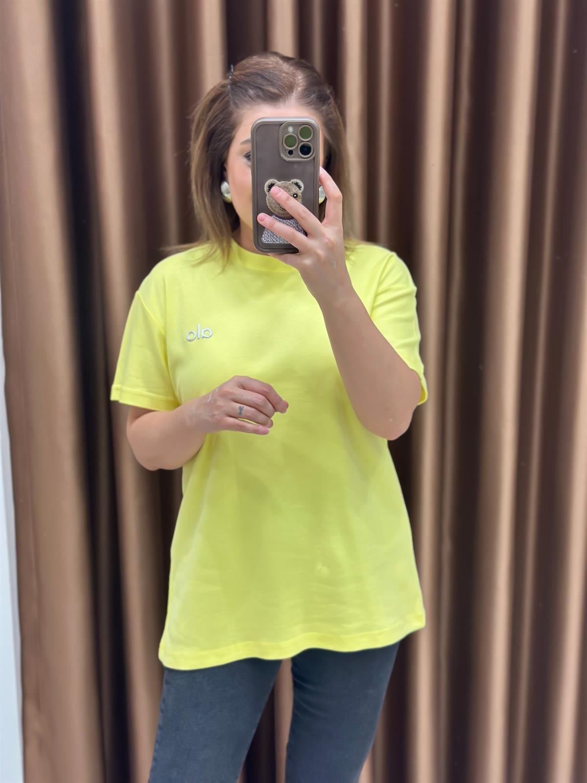 Orjinal Marka Düz Tshirt Sarı