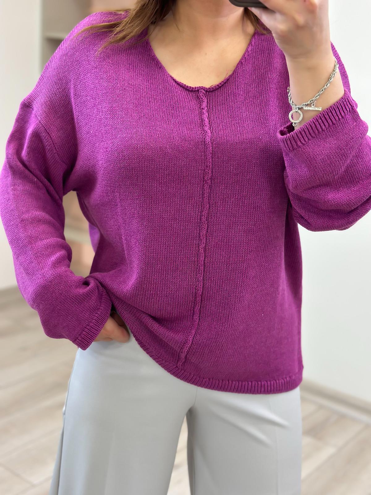 Ortası Dikişli Naturel Yaka Triko AHU DUDU