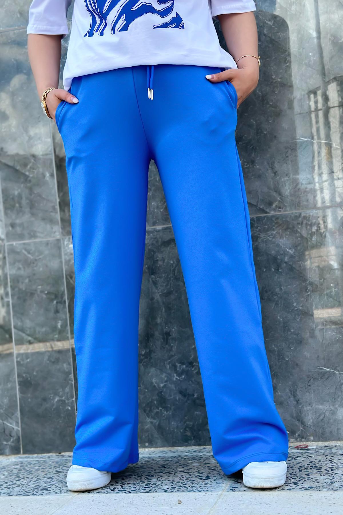 Palazzo Model Penye Alt Eşofman MAVİ