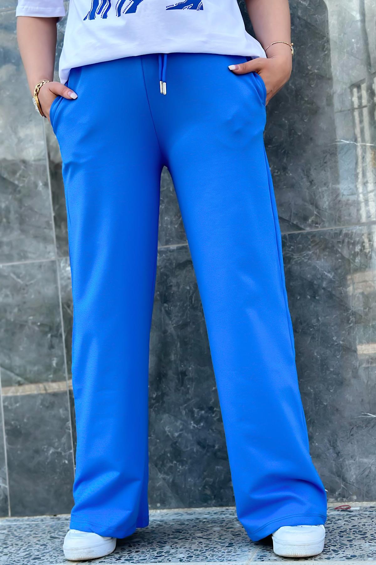 Palazzo Model Penye Alt Eşofman MAVİ