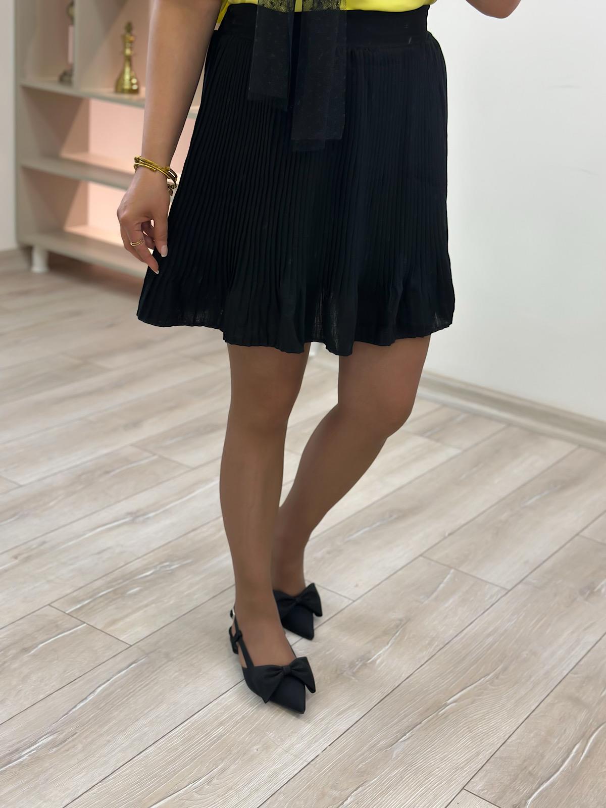 Piliseli Şort Etek SİYAH