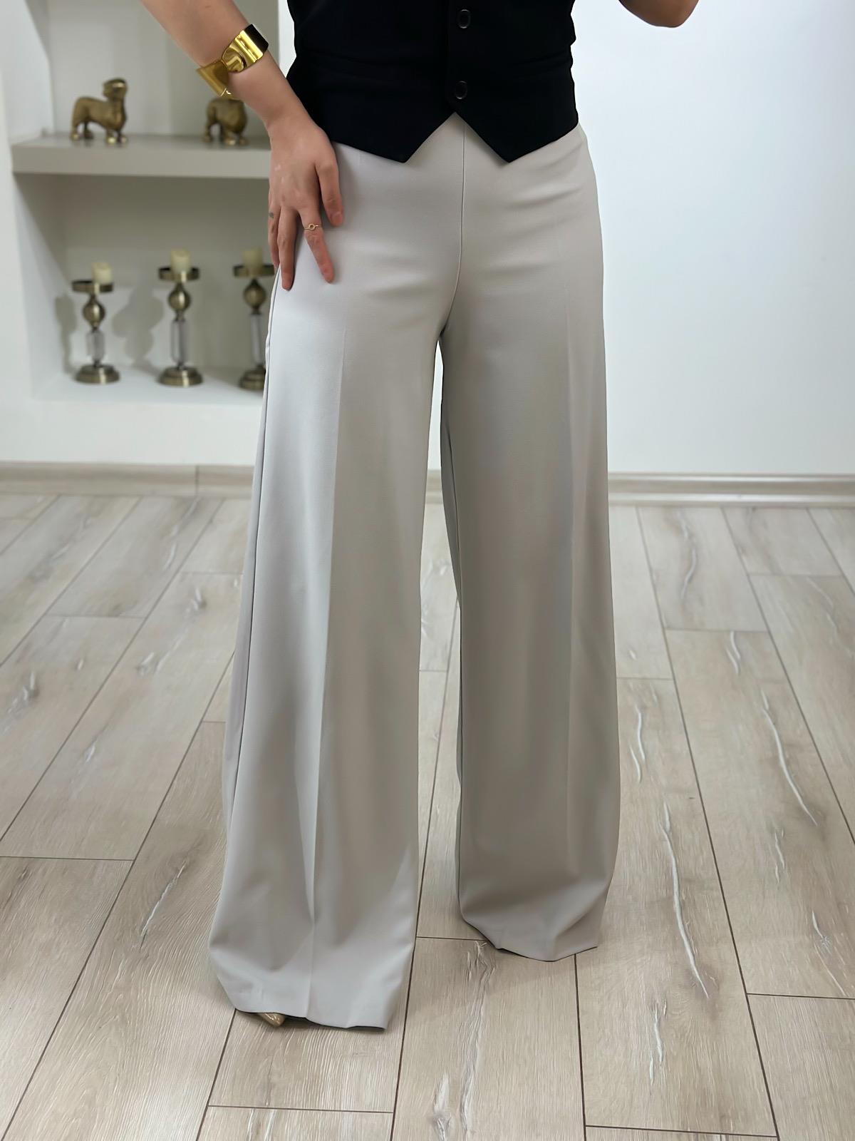 Premium Bol Paça Kumaş Pantolon GRİ