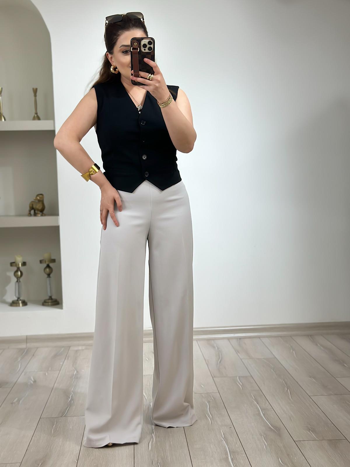 Premium Bol Paça Kumaş Pantolon GRİ