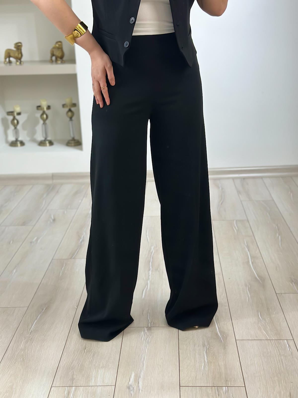 Premium Bol Paça Kumaş Pantolon SİYAH