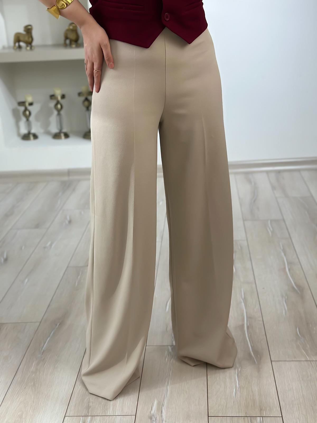 Premium Bol Paça Kumaş Pantolon TAŞ